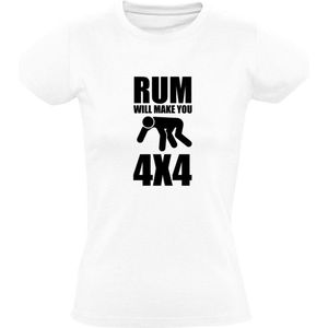 Rum will make you 4x4  Dames T-shirt | drank | alcohol | sterke drank | Wit