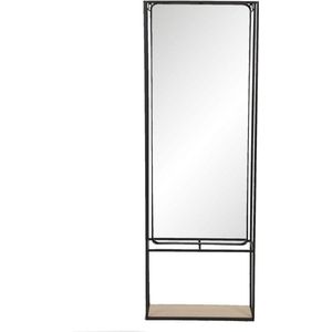 Wandspiegel 40*15*115 cm Zwart Ijzer, Glas, Hout Rechthoek Grote Spiegel Muur Spiegel Wand Spiegel