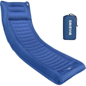 ORIEVIR Camping slaapmat, 12 cm, verdikt, opblaasbaar matras met kussen en voetpomp, 72 cm breed, ultralicht luchtmatras, slaapmatten voor wandelen, reizen, dikke outdoor slaapmat