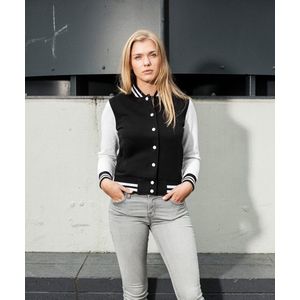 Build your Brand Ladies´ Sweat College Jacket BY027 - Black/White - M