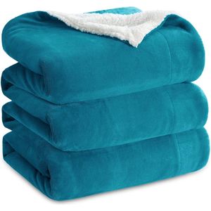 Dekbed, sherpa deken fleece microvezel voor bed en bank grijs 240x220cm, deken voor 2 persoons super zachte donzige deken voor woonkamer en slaapkamer