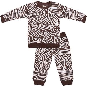 Little Indians Pyjama Zebra Junior Katoen Wit/zwart Mt 6-9 Maanden