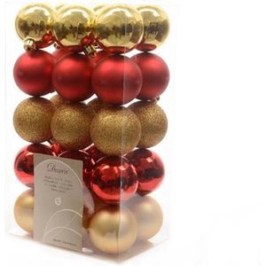 HHCP Kerstballen set - 30 stuks - 60mm - Rood, Goud