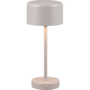 LED Tafellamp met Opbaadbare Batterijen - Torna Elf - 1.5W - Warm Wit 3000K - Grijs - Metaal