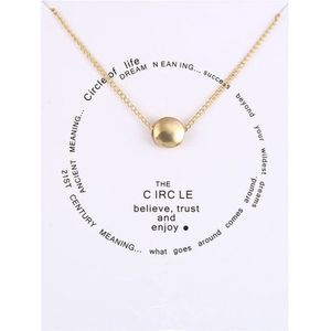 Bixorp Luck Gouden Dames Ketting met Bal - ""Circle of Life"" - 45/50cm - Cadeau voor Vrouw - Goudkleurig