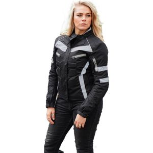 Urban 5884® - Paris - Dames Motorjas - Cordura - Bodywarmer - Met Protectie - Zwart Grijs – Maat XXL