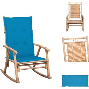 vidaXL Schommelstoel - Schommelstoelen - Fauteuil - Fauteuils - Schommelstoel met kussen bamboe