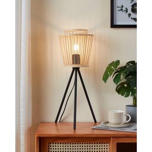 EGLO Hykeham Tafellamp - E27 - 57 cm - Driepoot - Staal/Bamboe - Zwart/Bruin