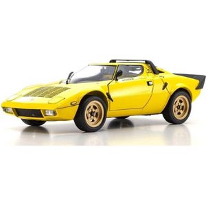 The 1:18 Diecast Modelcar of the Lancia Stratos HF of 1975 in Yellow. The manufacturer of the scalemodel is Kyosho.This model is only online available.