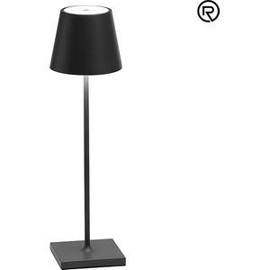 Oplaadbare Tafellamp - Nachtlamp - Leeslamp - Bureaulamp - Draadloos en Traploos Dimbaar - 35cm - Zwart