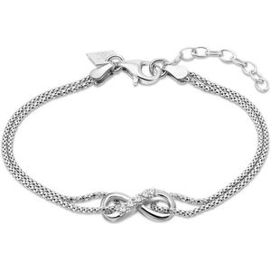 Twice As Nice Armband in zilver, infinity, steentjes 15 cm+3 cm