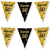 Paperdreams Vlaggenlijn - 2 st - luxe Sarah/50 jaar feest- 10m - goud/zwart