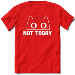Not Today - Katten T-Shirt Kleding Cadeau | Dames - Heren - Unisex | Kat / Dieren shirt | Grappig Verjaardag kado | Tshirt Met Print | - Rood - XXL