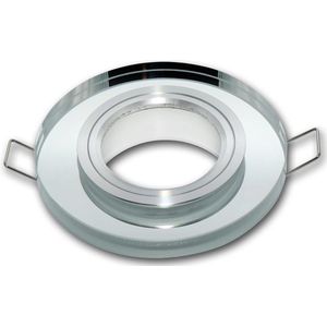 LED Line Inbouwspot - Rond - GU10 Fitting - Glas - Ø 90 Mm - Chroom