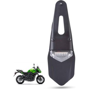 Motorfietslicht led-verlichting voor spatbord achterlicht nummerplaatverlichting ABS veiligheidslicht achterlicht voor motorfiets cross-motorfiets (zilver)
