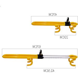 Steering Wheel Lock Double Hook - Heavy Duty Car Universal Steering Lock - Anti-Theft Device Adjustable Length - 2 Keys stuurslot auto met keurmerk