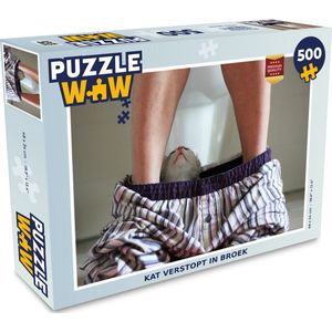 Puzzel Kat - Broek - Toilet - Legpuzzel - Puzzel 500 stukjes