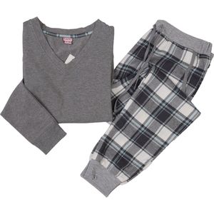 La-V pyjama sets voor Meisjes  met  jogging broek van flanel  Grijs 140-146