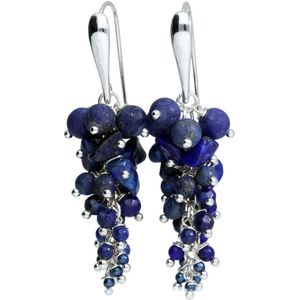 Bela Donaco Oorbellen Wrap Wire Blue Jeans - Lapis Lazuli