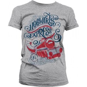 Harry Potter Dames Tshirt -XL- All Aboard The Hogwarts Express Grijs