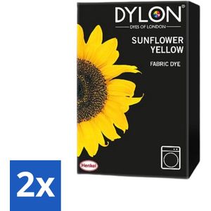 Dylon - Textielverf - Sunflower Yellow - Kleurvaste Textielverf - 350g - Voordeelverpakking - 2 stuks