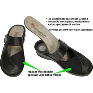 Berkemann -Dames - zwart - pantoffels - maat 41.5