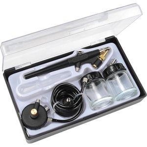 Airbrushkit met slang en verfpotjes - Werkdruk 1-2 bar