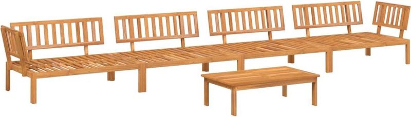 vidaXL - 5-delige - Loungeset - pallet - massief - acaciahout