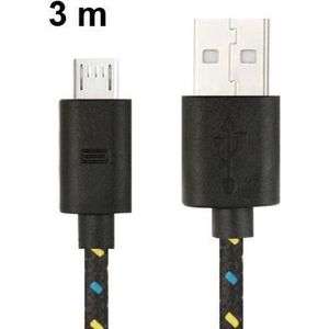 Motorola Moto E3 Power Micro USB Kabel Micro USB Oplader 3 Meter (Hoge Kwaliteit)