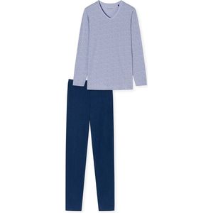 Schiesser Pyjama lange broek - 815 Blue - maat 46 (46) - Dames Volwassenen - 100% katoen- 180062-815-46