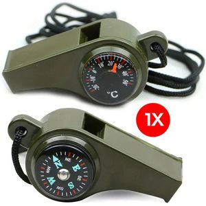 3 In 1 Noodoverlevingsfluitje - Noodfluit Met Compas & Thermometer - Noodfluit