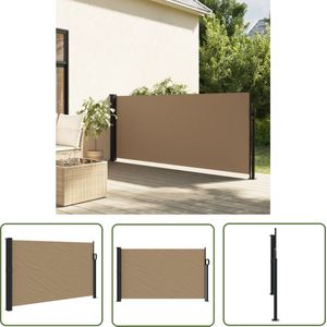 The Living Store Uittrekbaar Tuinscherm - 120 x 600 cm - Taupe Polyester met PU-Coating