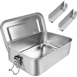JGS ® Roestvrijstalen Lunchbox met Flexibele Indeling en Lekvrije Sluiting voor Elke Maaltijd