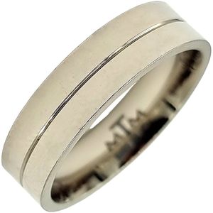 Tesoro Mio Michel – Ring man - Edelstaal in kleur zilver – 20 mm / maat 63 - Zilverkleurig