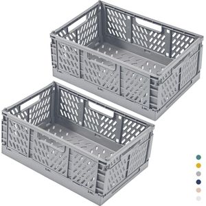 Inovra ® Handige Set van 2 Opvouwbare Opslagboxen voor Keuken, Kantoor en Slaapkamer