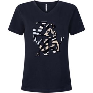 Zoso T-shirt Riva Cotton Jersey T Shirt 251 0008 Navy Dames Maat - XS