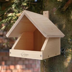 Willdife Home - Nestkast voor merels - Geschikt voor halfholenbroeders zoals merels, roodborstjes en kwikstaart - Houten elementen met schroeven bevestigd - 190 x 220 x 255mm (L x B x H)
