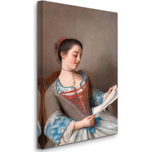 Jean-Etienne Liotard - The Artist’s Niece, Marianne Lavergne, Known as La Liseuse - De nicht van de kunstenaar, Marianne Lavergne, bekend als La Liseuse (1746) - 3:2
