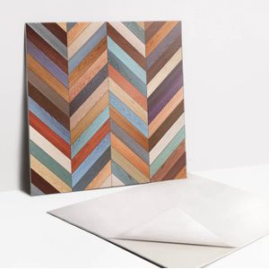 Tulup PVC Tegels - Kleurrijke Borden Vinyl Tegels - 30 cm x 30 cm - Veelkleurig Vinyl Tegels Zelfklevend - Set van 9 - Boheems Plaktegels - Zelfklevende Vinyltegels - Plaktegels keuken en Badkamer