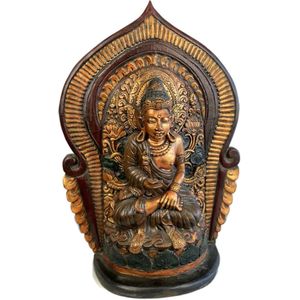 Houten buddha / Handgemaakt houten beeld / Indonesisch beeld