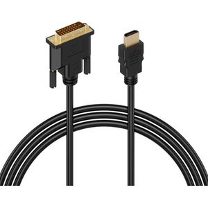 MMOBIEL HDMI naar DVI Kabel Adapter – Bi-directionele DVI-D Dual Link naar HDMI Kabel Converter ondersteunt alle hoge resoluties LCD en LED Displays - Hoge-snelheid vergulde connectoren - 1 m