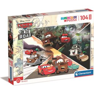 Clementoni - Puzzel 104 Stukjes Maxi Cars On The Road, Kinderpuzzels, 4-6 jaar, 23774