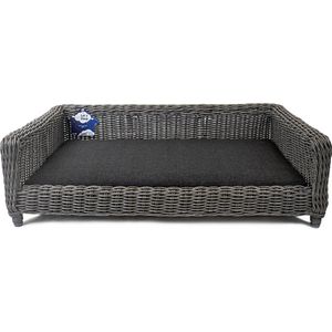 Let's Sleep Cozy Basket rotan - Hondenkussen - Hondenmand - 115 x 78 x 30 cm - XL - Ratan/Antraciet