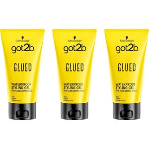 Schwarzkopf  Got2B Glued Gel Waterproof - Voordeelverpakking  3 x 150 ml