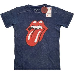 The Rolling Stones - Classic Tongue Heren T-shirt - M - Blauw