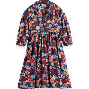 Scotch & Soda Printed Viscose Midi Dress Meisjes Jurk - Maat 164