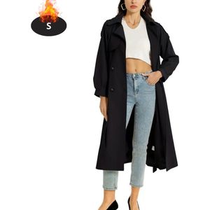 Bovista Mantel Dames - Tussenmantel - Jas - Mantelpakje - Trenchcoat - Overjas - Overcoat - Winter - Zwart - S