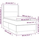 vidaXL - Boxspring - met - matras - fluweel - lichtgrijs - 80x200 - cm