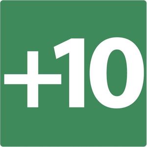 Niveau +10 bord - kunststof 150 x 150 mm