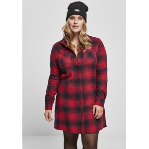 Urban Classics - Check Shirt Korte jurk - XS - Rood/Blauw